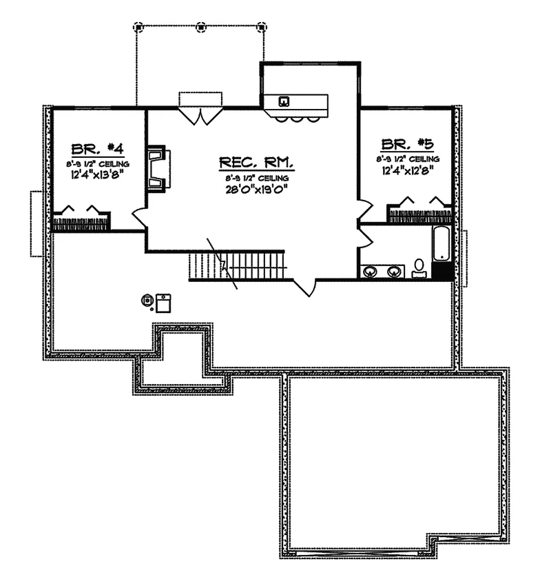 Southern House Plan Lower Level Floor - Carina Ranch Home 051D-0303 - Search House Plans and More