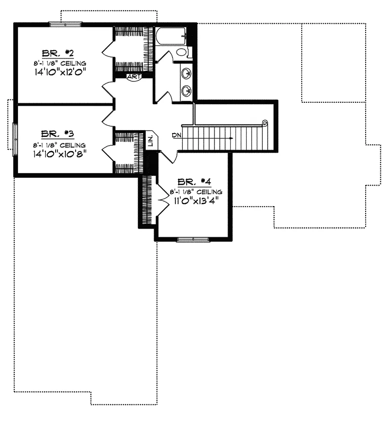 Traditional House Plan Second Floor - Carmela Shingle Style Home 051D-0306 - Search House Plans and More