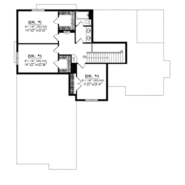 Traditional House Plan Second Floor - Carmela Shingle Style Home 051D-0306 - Search House Plans and More