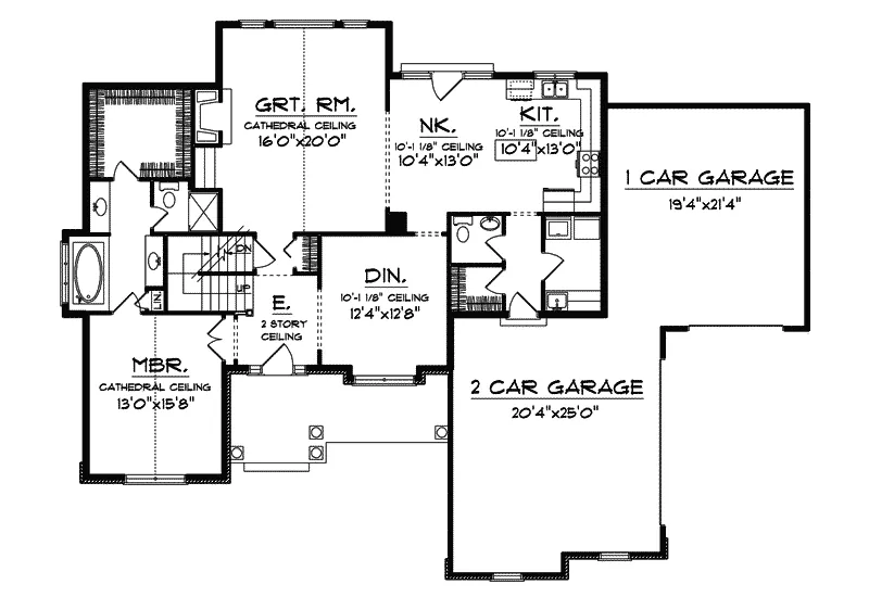 Shingle House Plan First Floor - Elias Traditional Home 051D-0308 - Search House Plans and More
