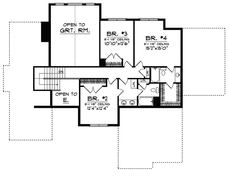 Shingle House Plan Second Floor - Elias Traditional Home 051D-0308 - Search House Plans and More