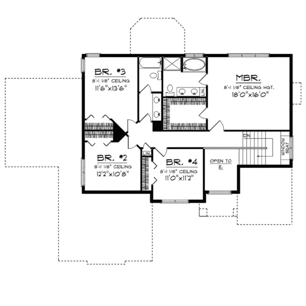 Southern House Plan Second Floor - Cozette Two-Story Home 051D-0309 - Search House Plans and More