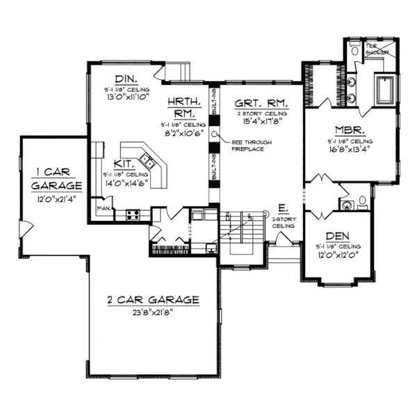 Traditional House Plan First Floor - Linsley Traditional Home 051D-0312 - Shop House Plans and More