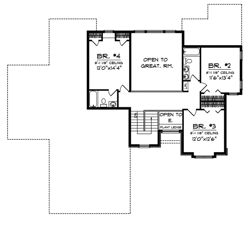 Prairie House Plan Second Floor - Linsley Traditional Home 051D-0312 - Shop House Plans and More