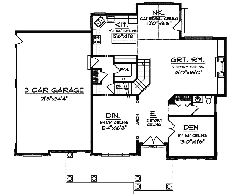 Luxury House Plan First Floor - Jasmine Hill Prairie Style Home 051D-0313 - Search House Plans and More