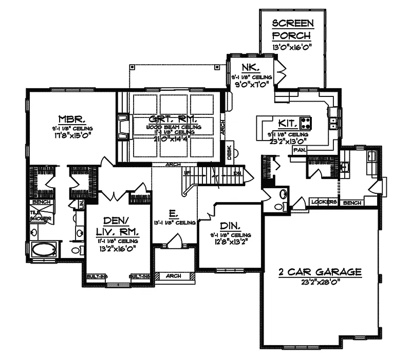 Country French House Plan First Floor - Duck Hill European Home 051D-0320 - Search House Plans and More