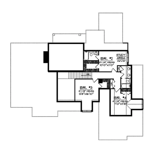 Traditional House Plan Second Floor - Duck Hill European Home 051D-0320 - Search House Plans and More