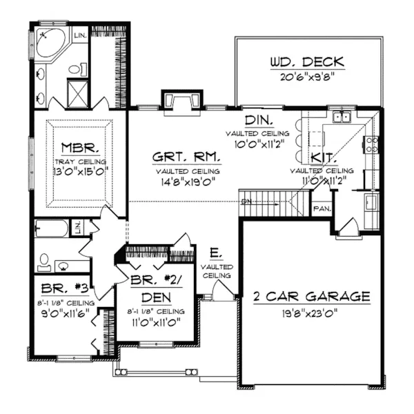 Country House Plan First Floor - Spring Breeze Country Ranch Home 051D-0322 - Shop House Plans and More