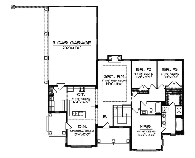 Shingle House Plan First Floor - Mahone Bay Cape Cod Style Home 051D-0323 - Shop House Plans and More