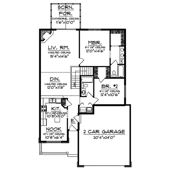 Traditional House Plan First Floor - Bastanti Traditional Ranch Home 051D-0325 - Search House Plans and More