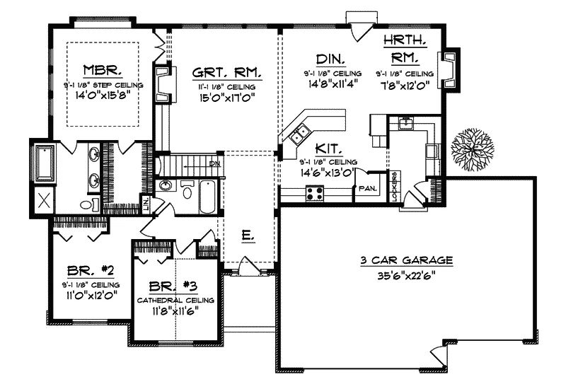 Ranch House Plan First Floor - Wildhorse Creek Ranch Home 051D-0326 - Shop House Plans and More