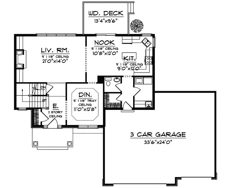 Traditional House Plan First Floor - Ferngate Traditional Home 051D-0328 - Search House Plans and More