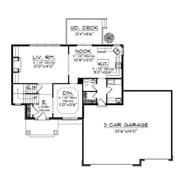 Traditional House Plan First Floor - Ferngate Traditional Home 051D-0328 - Search House Plans and More