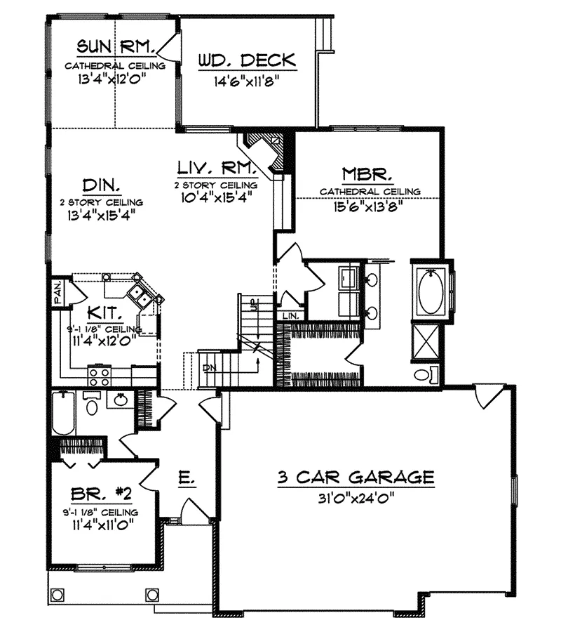 Craftsman House Plan First Floor - Georgian Oaks Craftsman Home 051D-0329 - Search House Plans and More
