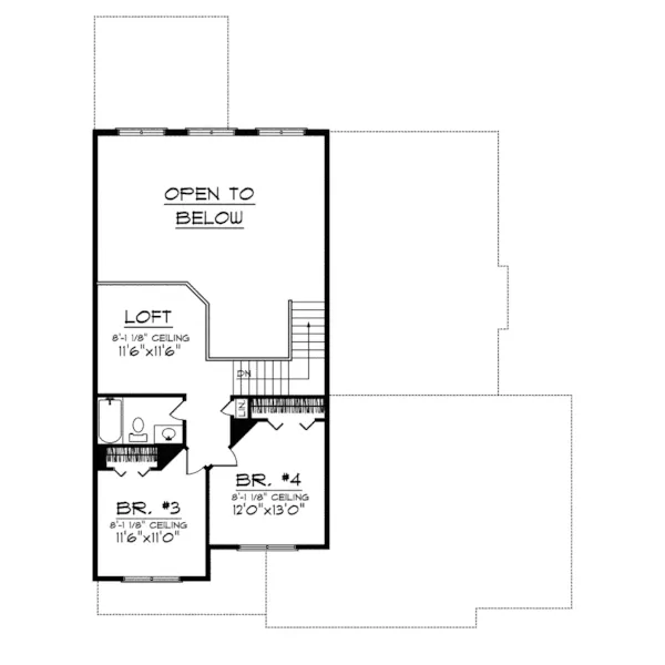 Craftsman House Plan Second Floor - Georgian Oaks Craftsman Home 051D-0329 - Search House Plans and More