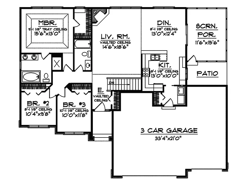 Traditional House Plan First Floor - Lawrys Place Traditional  Home 051D-0331 - Shop House Plans and More