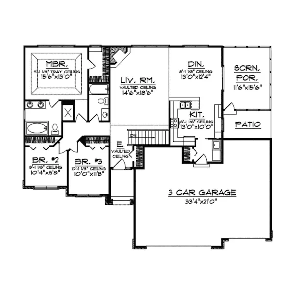 Traditional House Plan First Floor - Lawrys Place Traditional  Home 051D-0331 - Shop House Plans and More