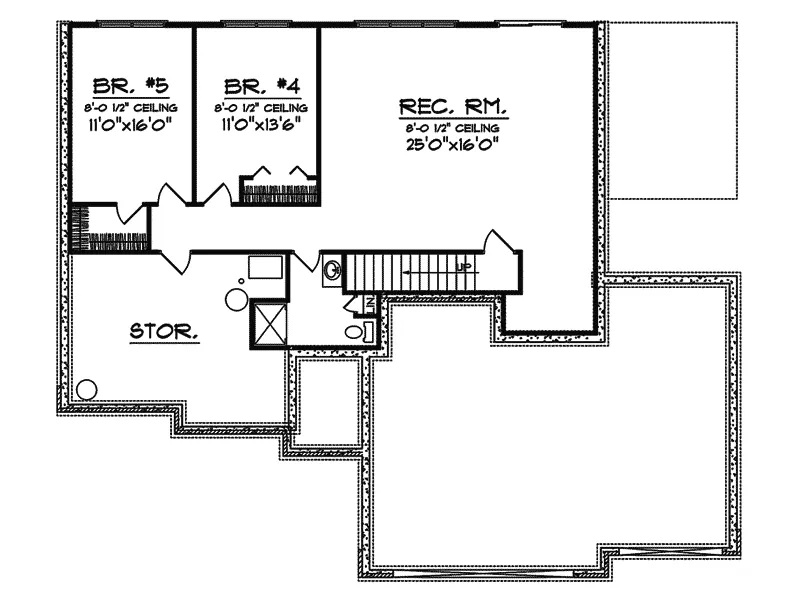 Traditional House Plan Lower Level Floor - Lawrys Place Traditional  Home 051D-0331 - Shop House Plans and More