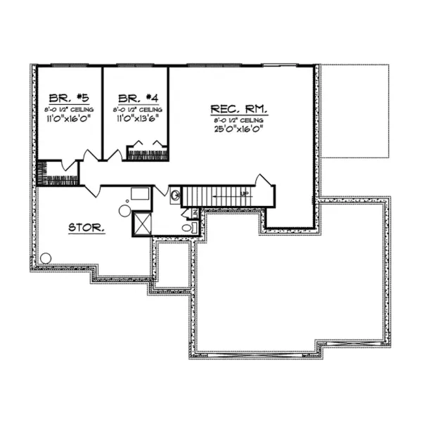 Traditional House Plan Lower Level Floor - Lawrys Place Traditional  Home 051D-0331 - Shop House Plans and More