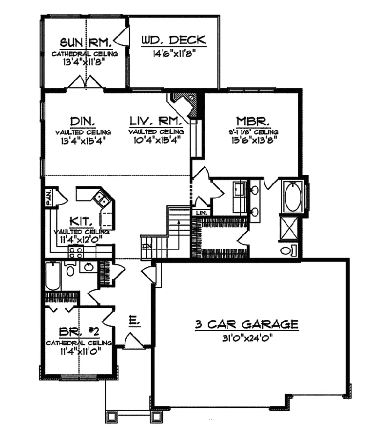 Traditional House Plan First Floor - Cynthia Place Traditional Home 051D-0335 - Search House Plans and More