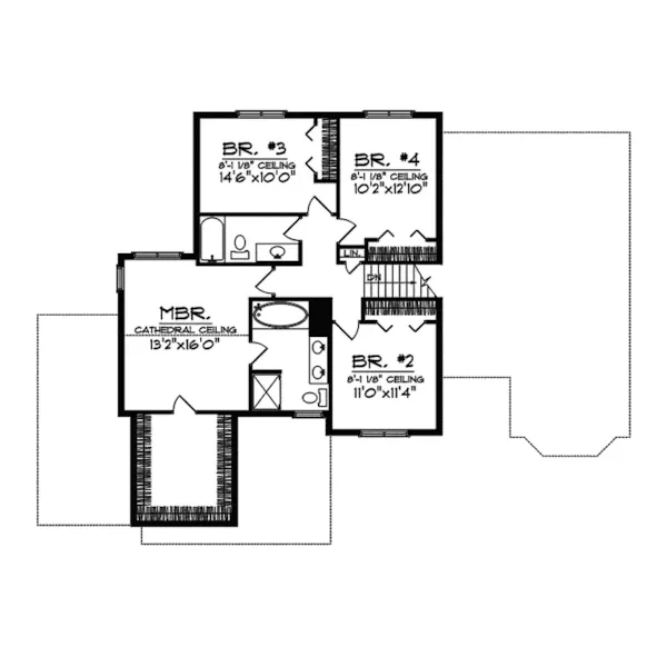 Tudor House Plan Second Floor - Amarilla Traditional Home 051D-0337 - Search House Plans and More