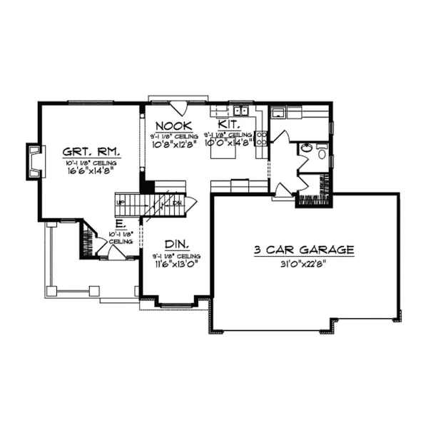 Tudor House Plan First Floor - Dunham Traditional Home 051D-0340 - Search House Plans and More