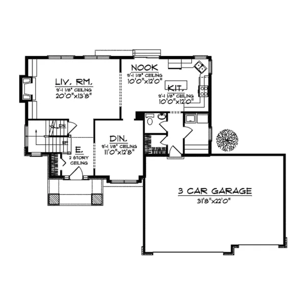 Traditional House Plan First Floor - Feltman Traditional Home 051D-0341 - Search House Plans and More