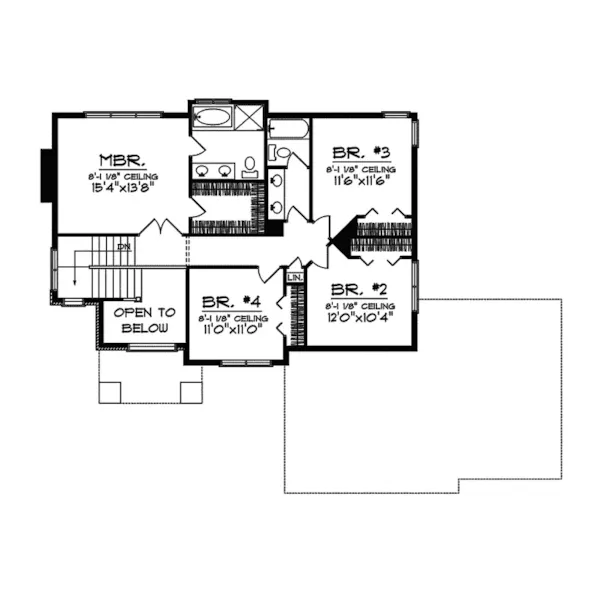 Traditional House Plan Second Floor - Feltman Traditional Home 051D-0341 - Search House Plans and More