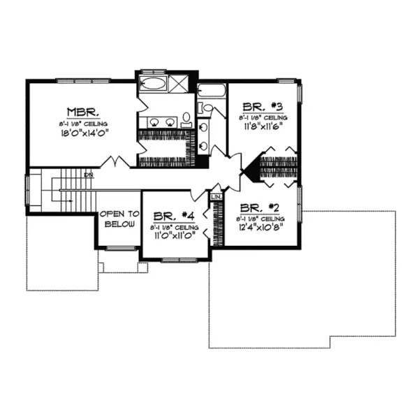 Craftsman House Plan Second Floor - Grandview Heights Craftsman Home 051D-0342 - Search House Plans and More