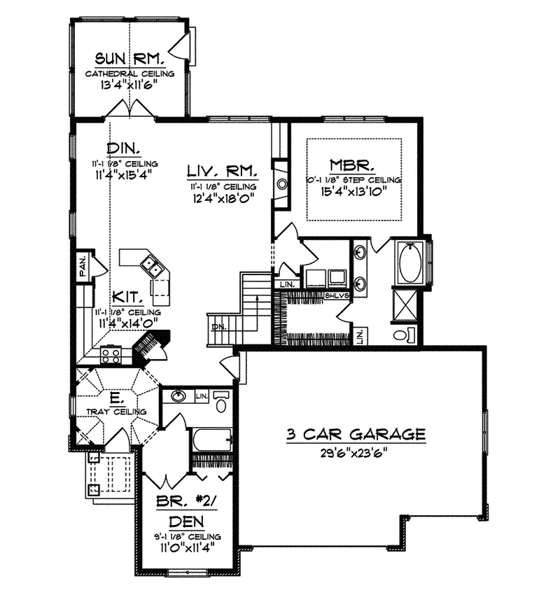 European House Plan First Floor - Goodspring English Cottage Home 051D-0344 - Search House Plans and More