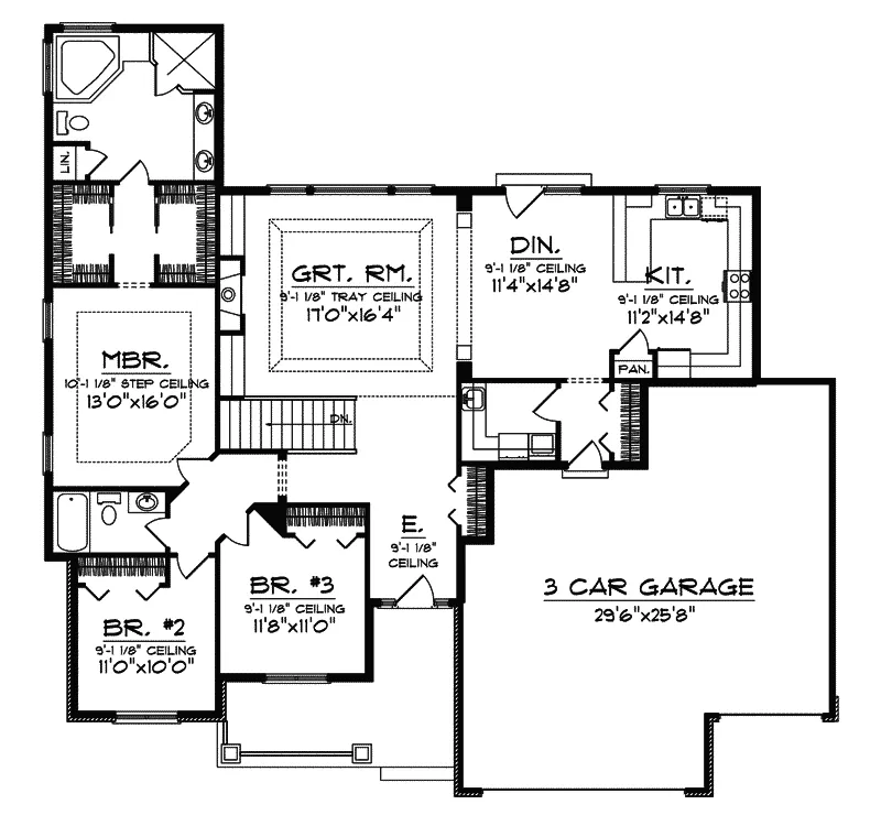 Country House Plan First Floor - Fontana Place Traditional Home 051D-0348 - Search House Plans and More