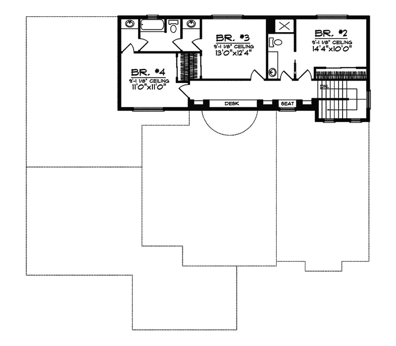 Santa Fe House Plan Second Floor - Cervantes Santa Fe Style Home 051D-0350 - Search House Plans and More