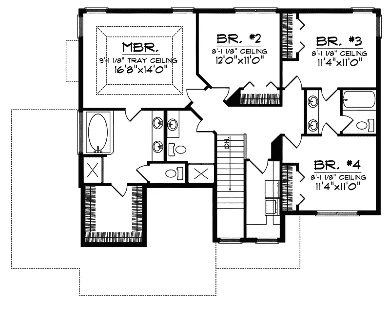 Craftsman House Plan Second Floor - Jasmine Place Craftsman Home 051D-0355 - Search House Plans and More