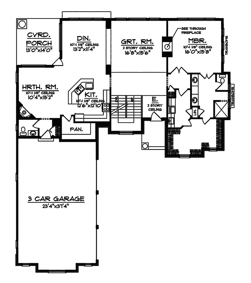 Tudor House Plan First Floor - Castillon Luxury European Home 051D-0356 - Search House Plans and More