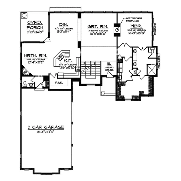 Tudor House Plan First Floor - Castillon Luxury European Home 051D-0356 - Search House Plans and More