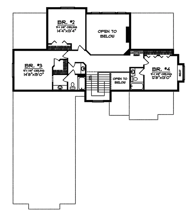 Tudor House Plan Second Floor - Castillon Luxury European Home 051D-0356 - Search House Plans and More