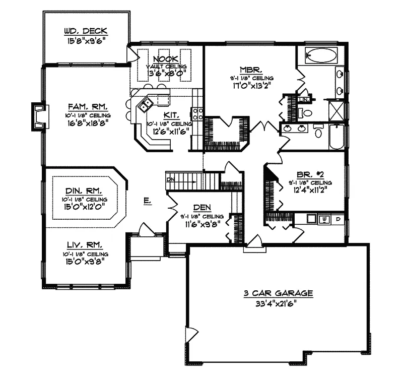Ranch House Plan First Floor - Chesilhurst Creek Ranch Home 051D-0361 - Search House Plans and More