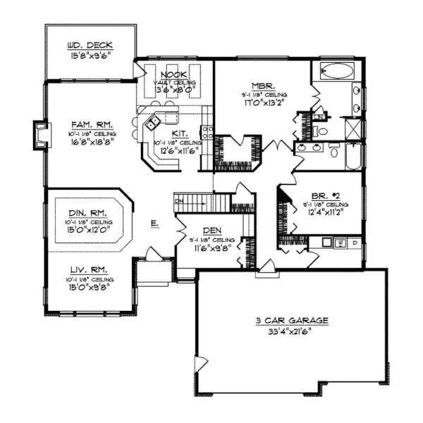 Ranch House Plan First Floor - Chesilhurst Creek Ranch Home 051D-0361 - Search House Plans and More