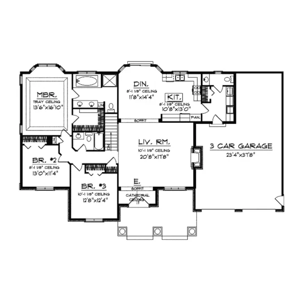 Cabin & Cottage House Plan First Floor - Rambling Oaks Mountain Home 051D-0362 - Shop House Plans and More