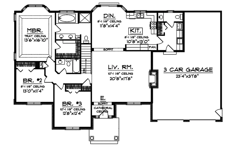 Country House Plan First Floor - Lucius Park Rustic Home 051D-0363 - Shop House Plans and More