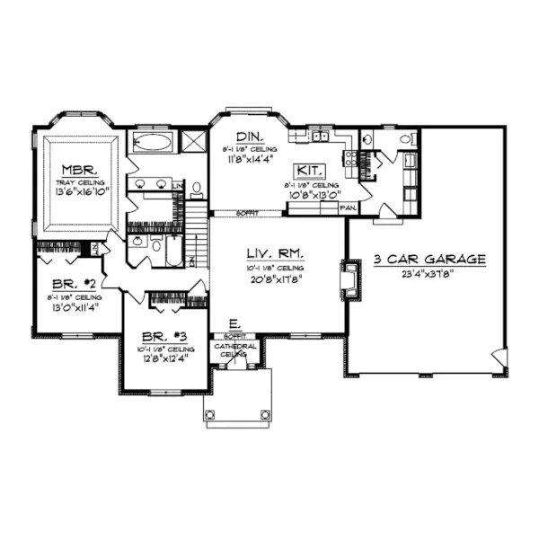 Rustic House Plan First Floor - Lucius Park Rustic Home 051D-0363 - Shop House Plans and More