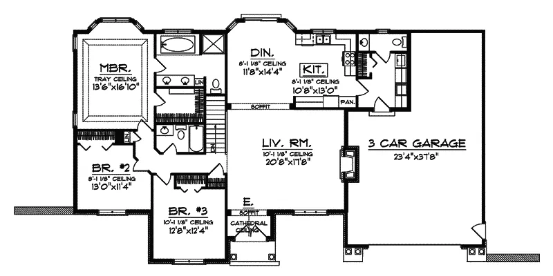 Rustic House Plan First Floor - Rittenour Rustic Style Home 051D-0364 - Shop House Plans and More