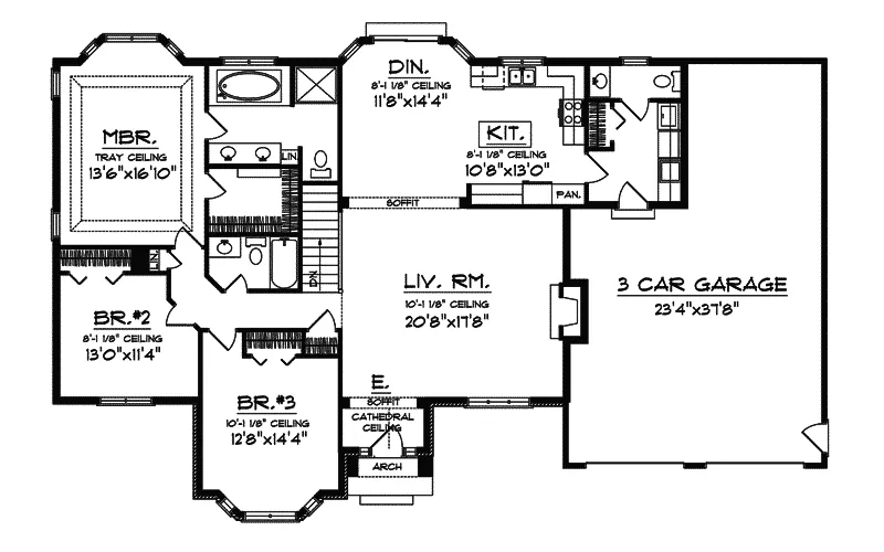 Traditional House Plan First Floor - Hamby Traditional Home 051D-0365 - Search House Plans and More