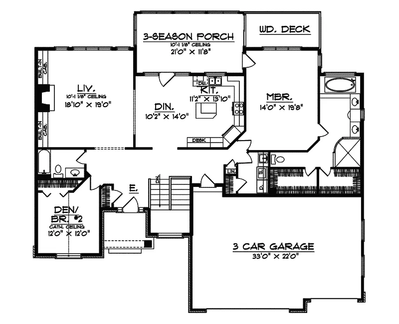 Traditional House Plan First Floor - Montebello Mill Ranch Home 051D-0368 - Shop House Plans and More