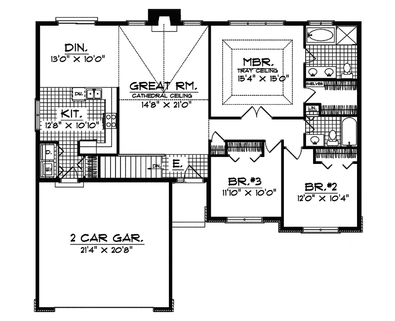 Ranch House Plan First Floor - Dulles Mill Ranch Home 051D-0371 - Search House Plans and More