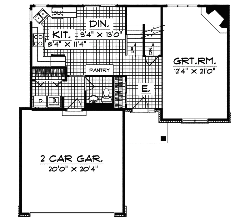 Traditional House Plan First Floor - Hubert Way Traditional Home 051D-0372 - Search House Plans and More