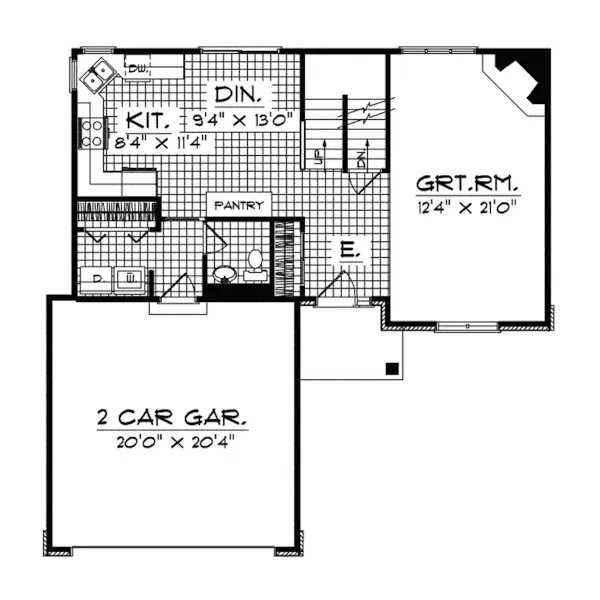 Traditional House Plan First Floor - Hubert Way Traditional Home 051D-0372 - Search House Plans and More