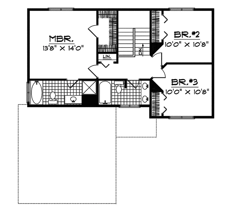 Traditional House Plan Second Floor - Hubert Way Traditional Home 051D-0372 - Search House Plans and More