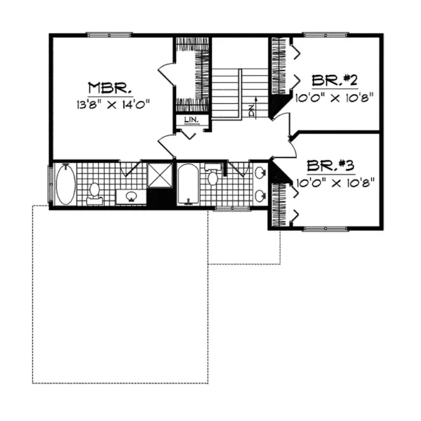 Traditional House Plan Second Floor - Hubert Way Traditional Home 051D-0372 - Search House Plans and More