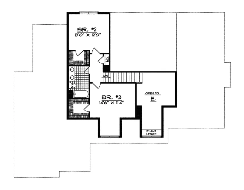 Southern House Plan Second Floor - Eileen Ann Cape Cod Style Home 051D-0373 - Search House Plans and More